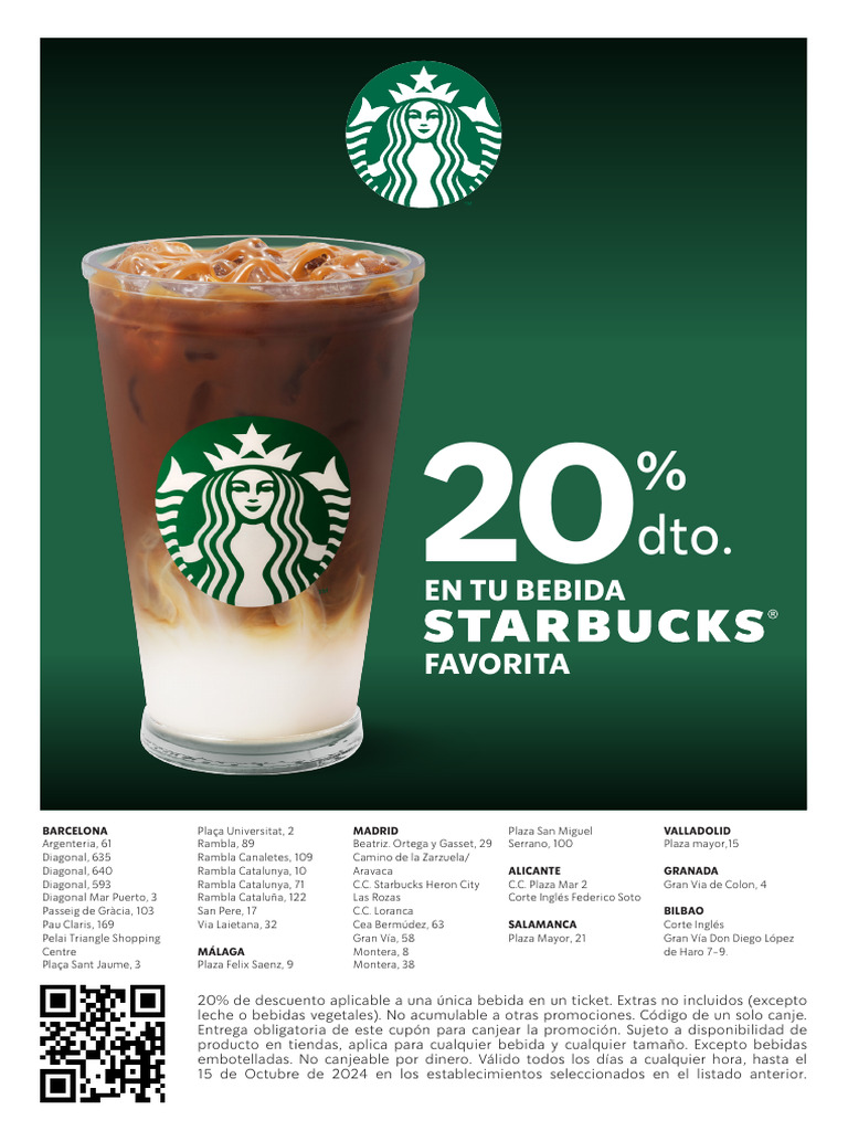20 Descuento en Tu Bebida Starbucks Favorita Canjemeta | PDF