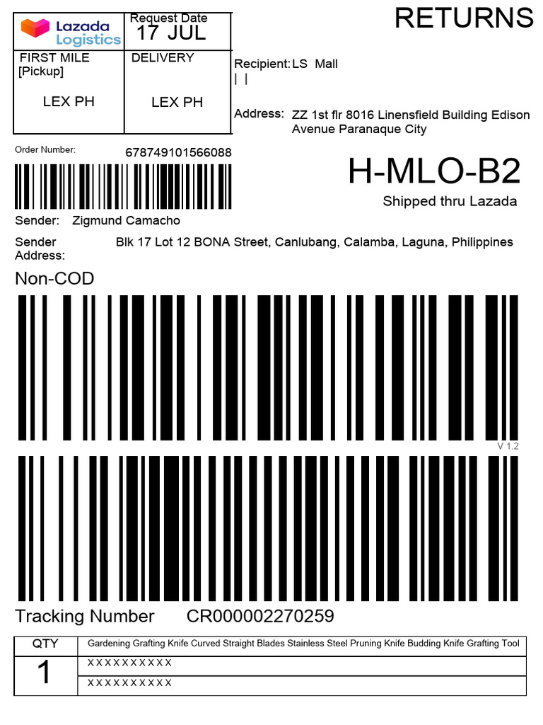 Return label pdf