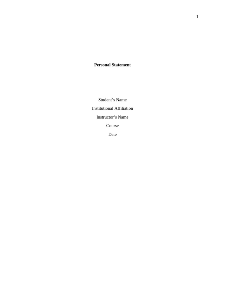 Personal Statement | PDF | Nursing | Self-Improvement