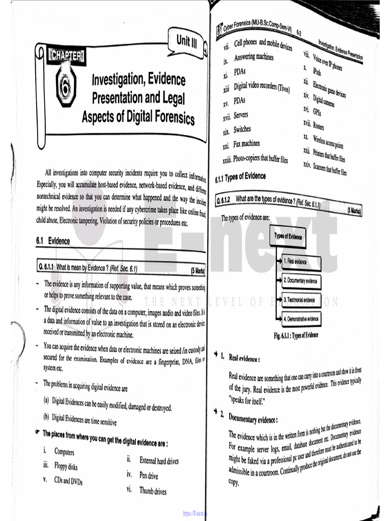 Unit-3.1 Investigation, Evidence Presentation and Legal Aspects of ...