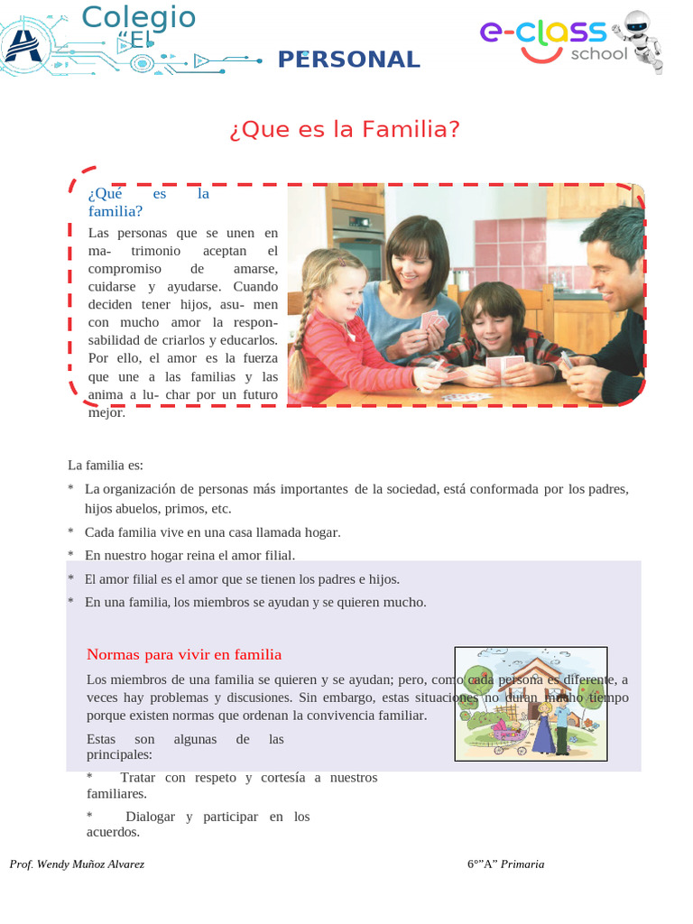 FICHA La Familia U 2 5TO PRIMARIA | PDF