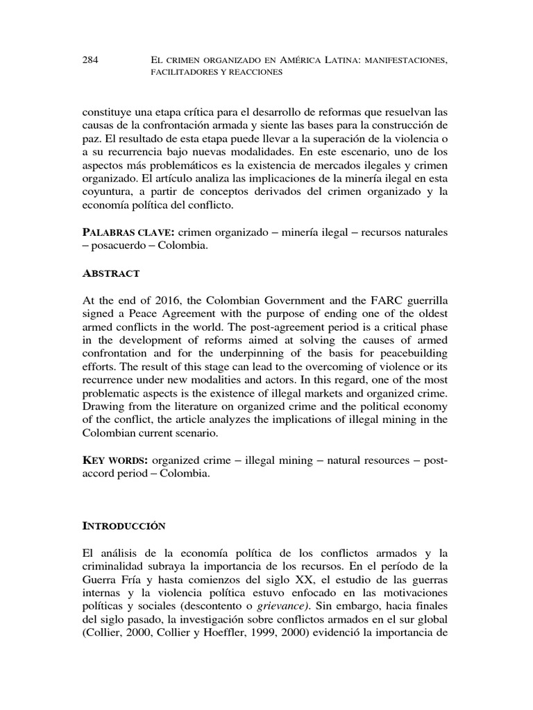 El Crimen Organizado en America Latina m-284-306 | PDF | Minería ...