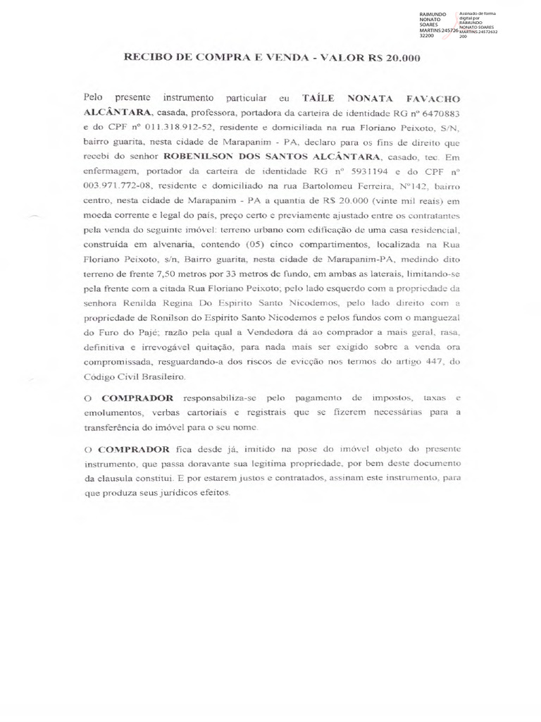 Documentacao Que Caracterize A Comprovacao de Que o Imovel | PDF