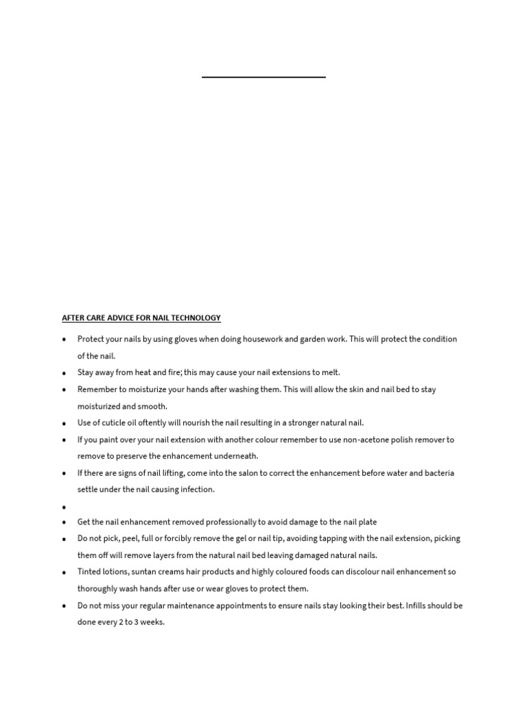 Nail Technology Note's | PDF