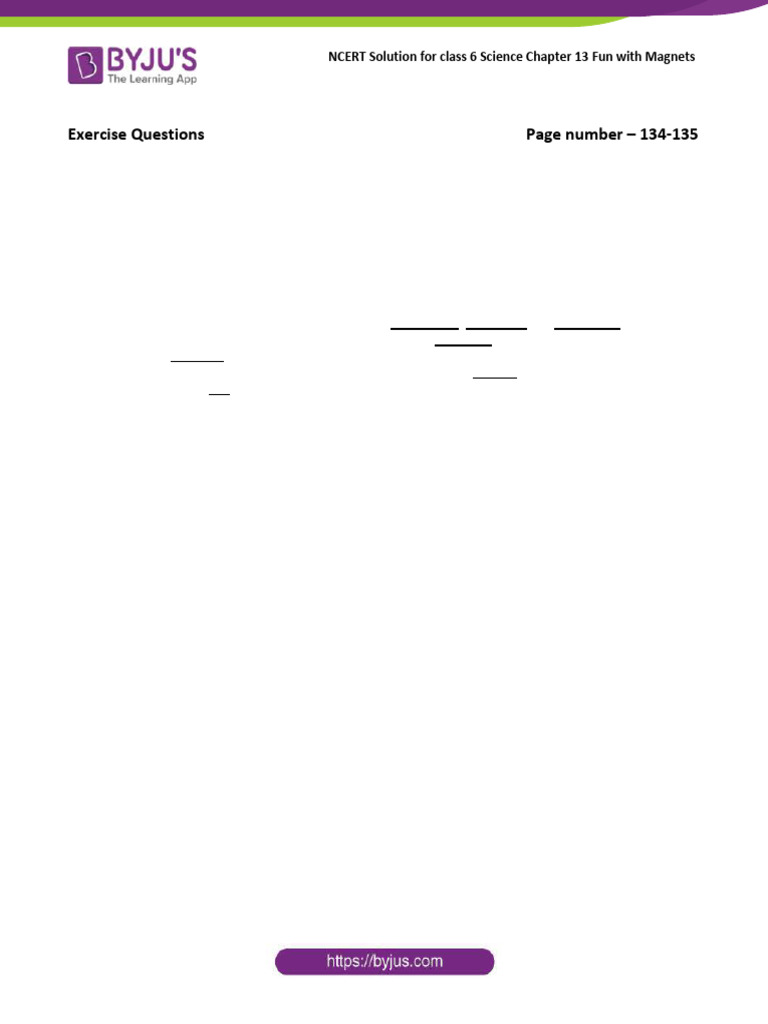 NCERT Solutions For CBSE Class 6 Science Chapter 13 | PDF