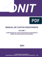 Manual de Custos Rodoviários - Volume 7