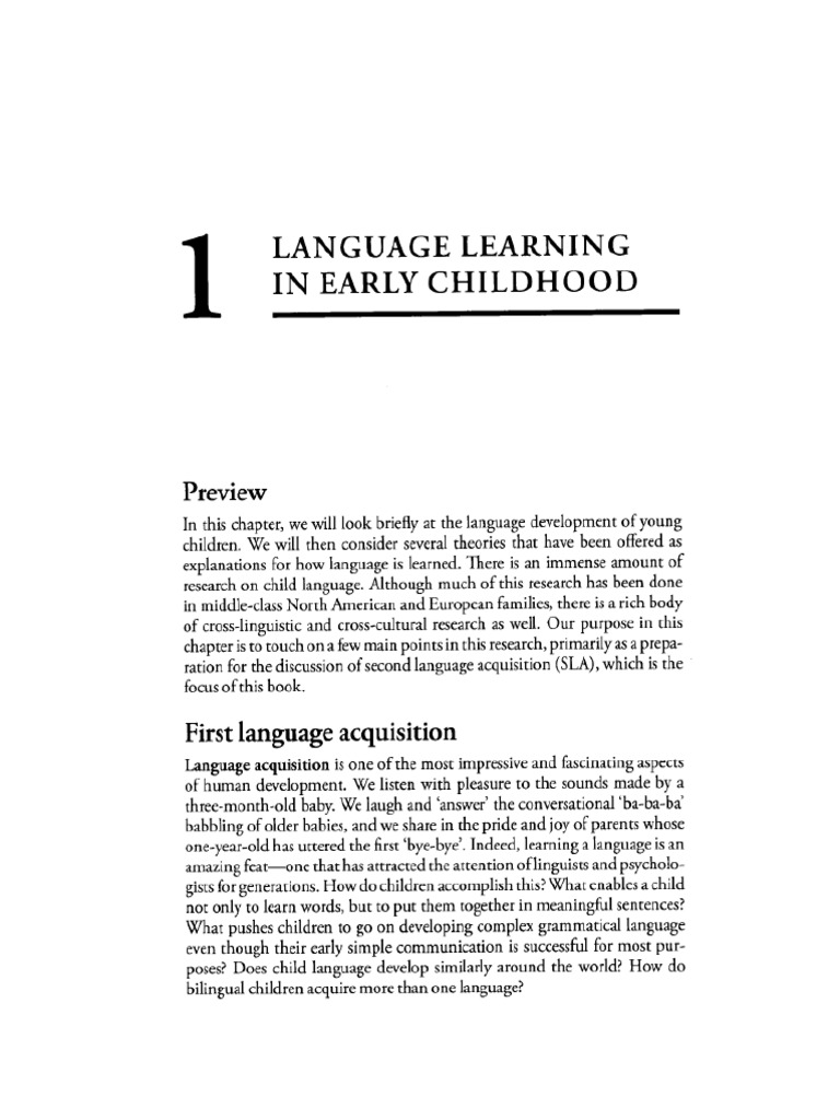 Language Learning in Early Childhood | PDF