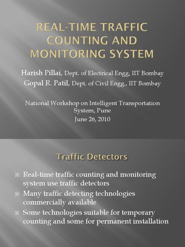 Intelligent Traffic Monitoring Systems | PDF | Traffic | Surveillance