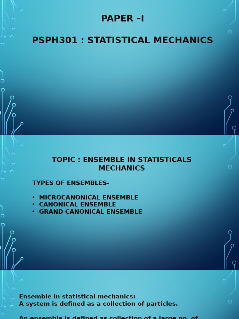 Statistical Mechanics | PDF