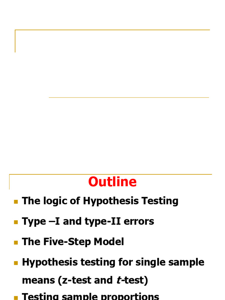 Chapter 3 - Hypothesis Testing | PDF