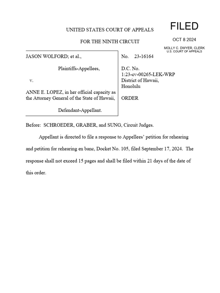 Wolford en Banc Response Order | PDF