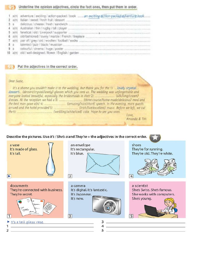 Adjectives Correct Order Pdf