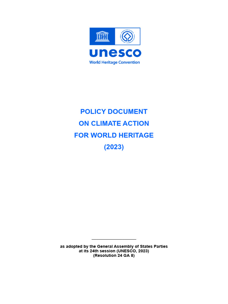 Unesco ON CLIMATE ACTION FOR WORLD HERITAGE | PDF