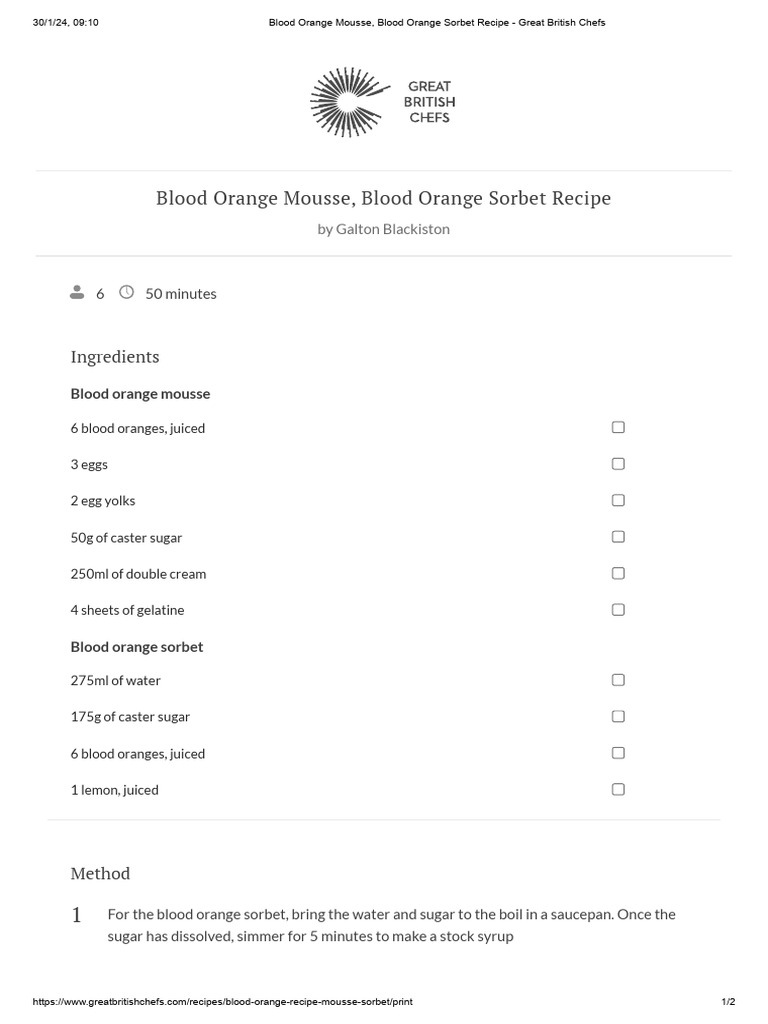 Blood Orange Desserts for Chefs | PDF | Desserts | Cooking, Food & Wine