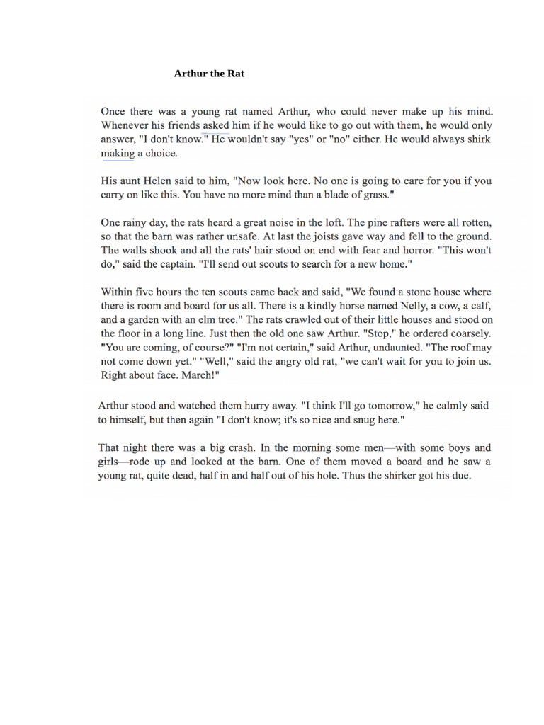 Arthur The Rat | PDF