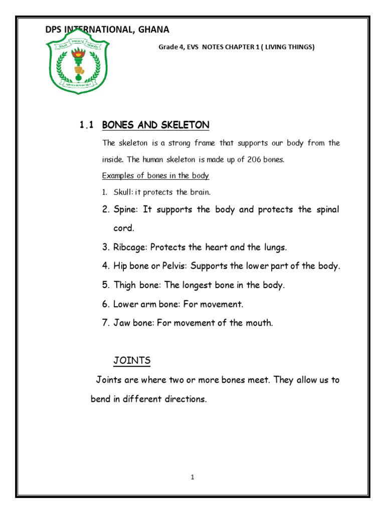 Grade 4 Scnce Note On Chaptter 1 Living Things | PDF
