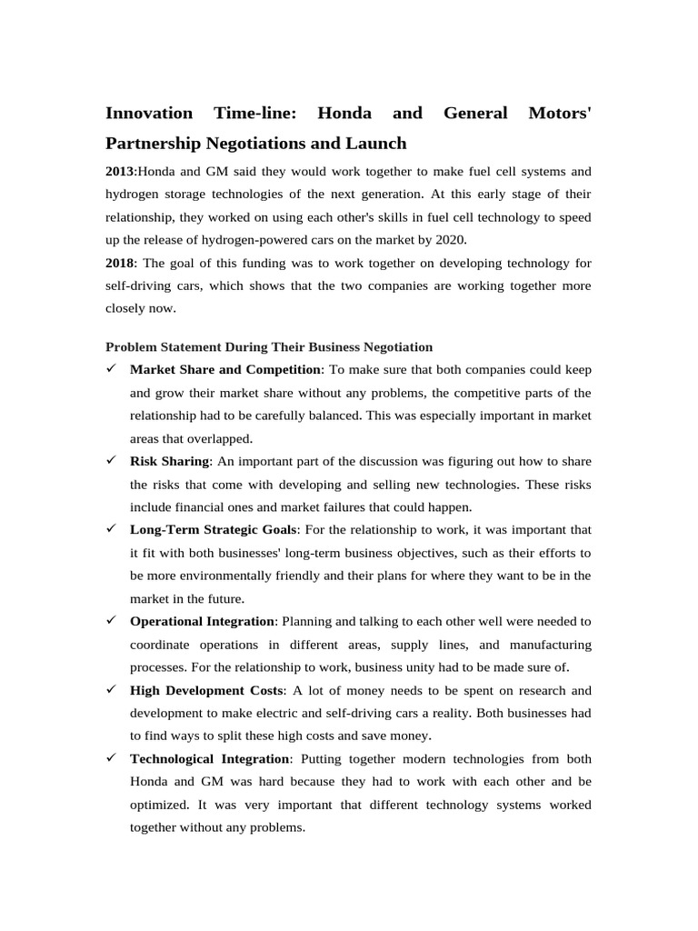 Business Negotiation Pdf Electric Vehicle Negotiation