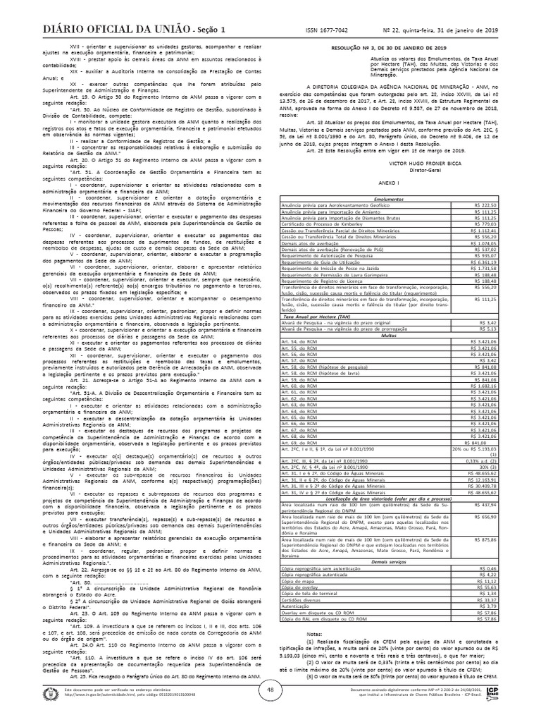 Novas Taxas Da Anm | PDF