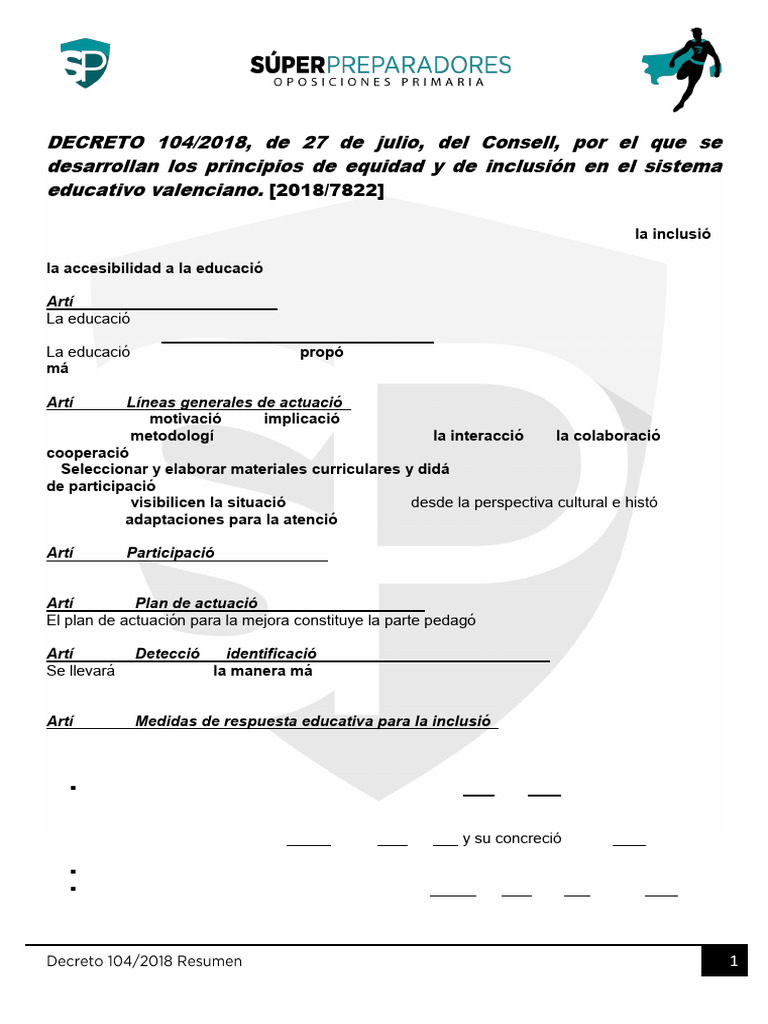 Decreto 104 2018 Resumen SP | PDF