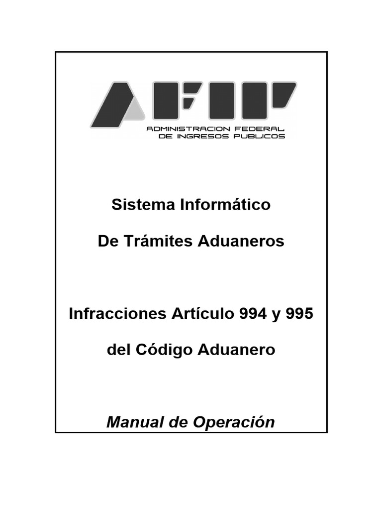 Manual Infracciones 994 y 995 | PDF