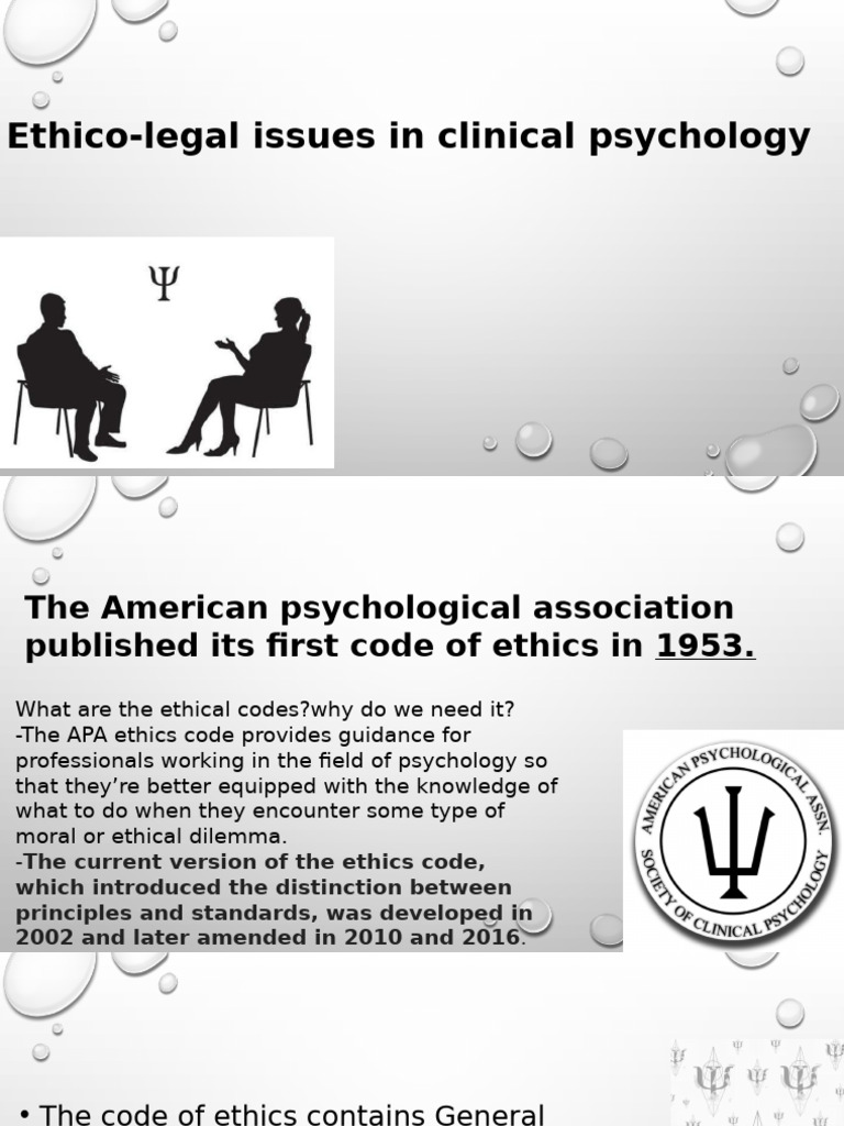 APA Ethics Code in Clinical Psychology | PDF | Psychology | Self ...