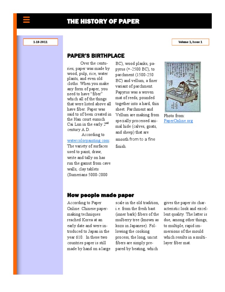 History of Paper | PDF | Paper | Biodegradable Materials