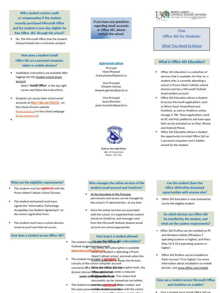SMHS Office 365 Brochure 2022 | PDF