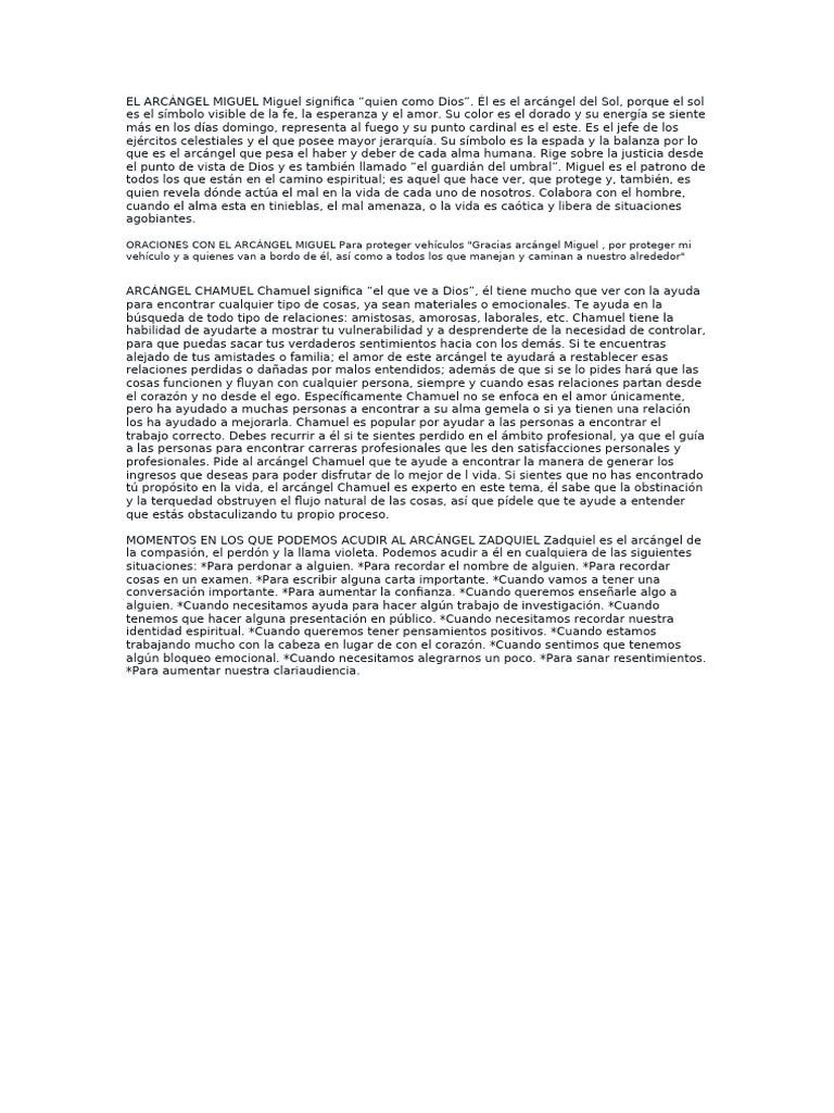 EL ARCÁNGEL MIGUEL Miguel Significa | PDF