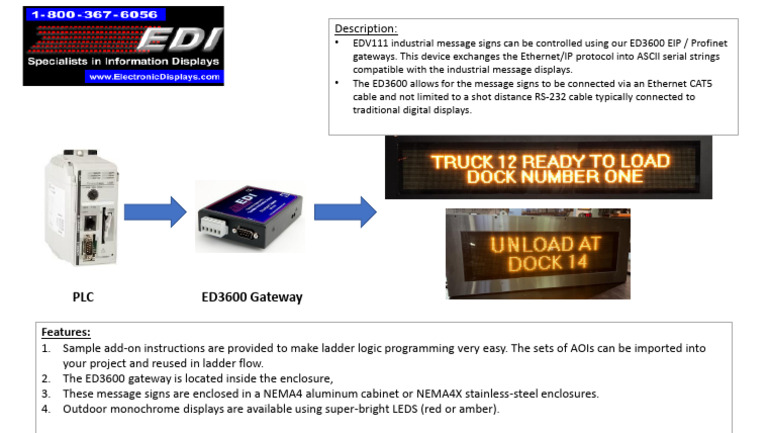 EDV111 Outdoor Industrial Message Displays | PDF