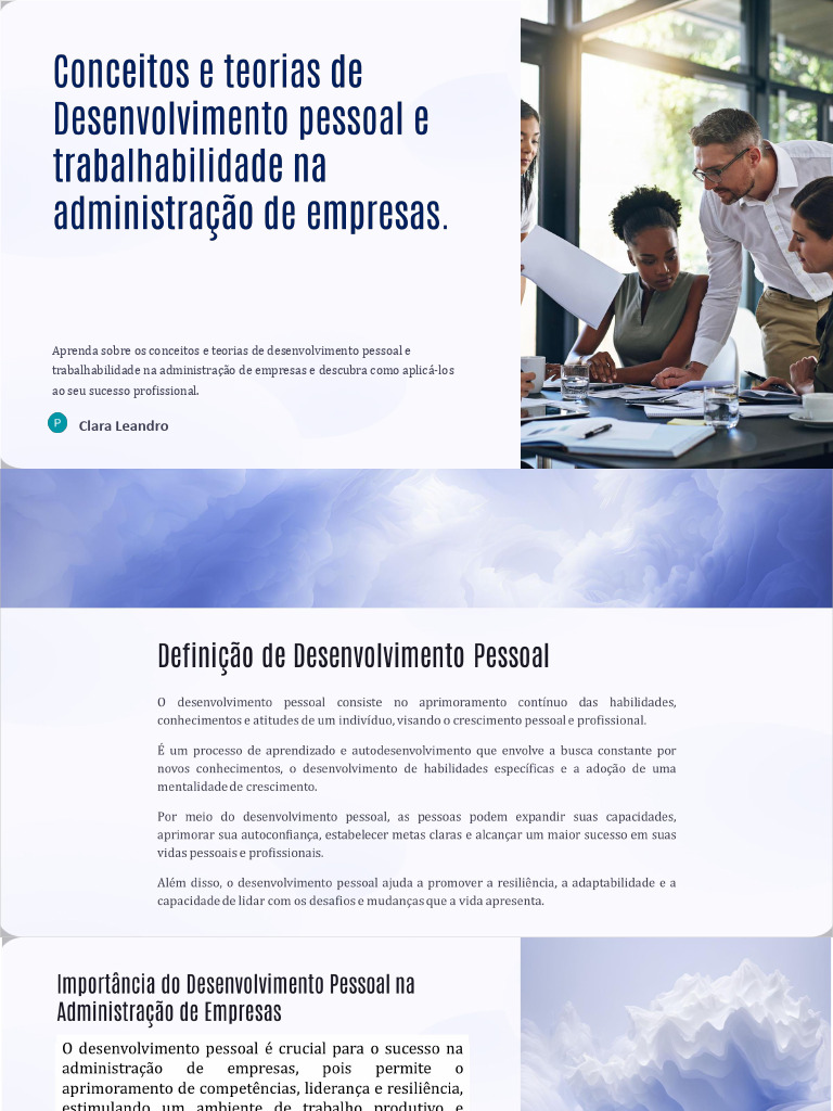 Conceitos e Teorias de Desenvolvimento Pessoal e Trabalhabilidade Na ...