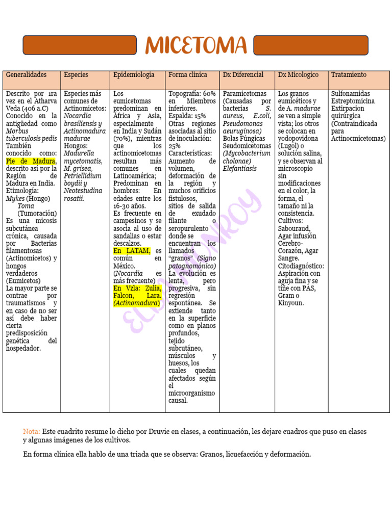 Micosis subcutaneas y micetoma. ElbaM | PDF