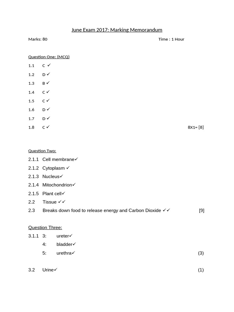 Term 2 GR 9 Mid Exam Memo | PDF