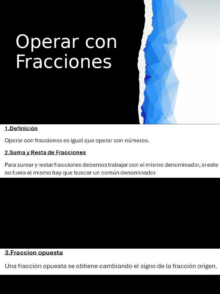 Operar Con Fracciones | PDF