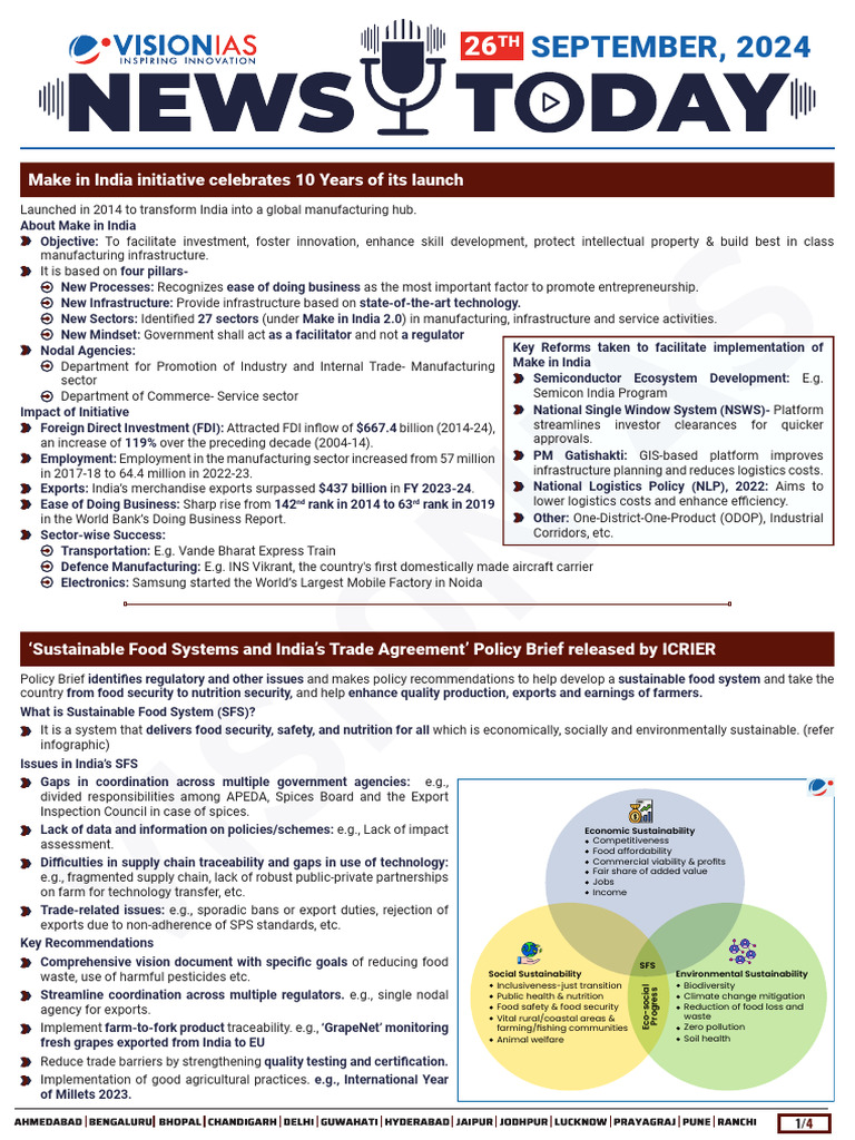 VisionIAS Daily Current Affairs 26 September 2024 | PDF