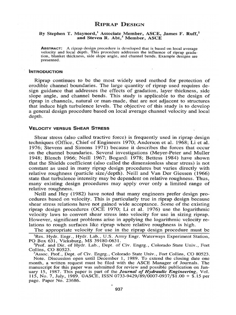Riprap Design | PDF