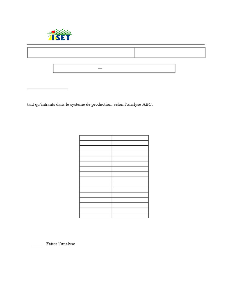 TD 3 Analyse ABC | PDF