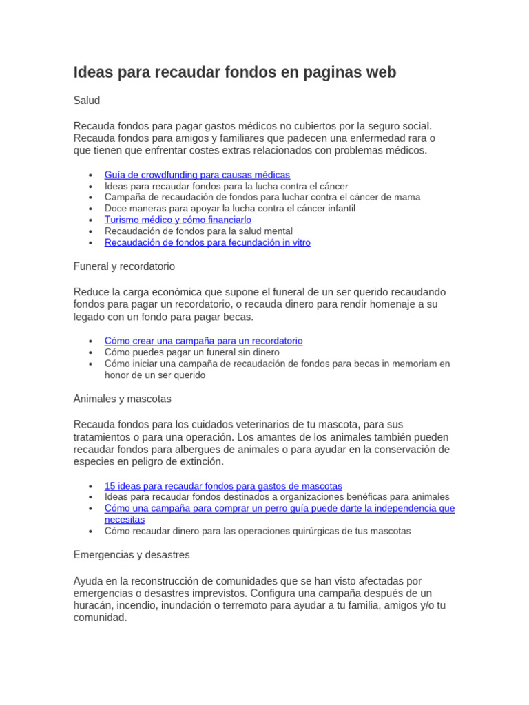 Ideas para Recaudar en Web | PDF | Organización no gubernamental