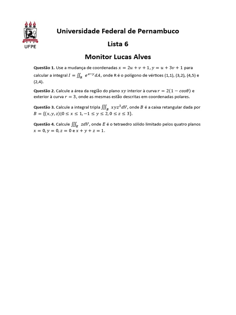 Lista 6 | PDF