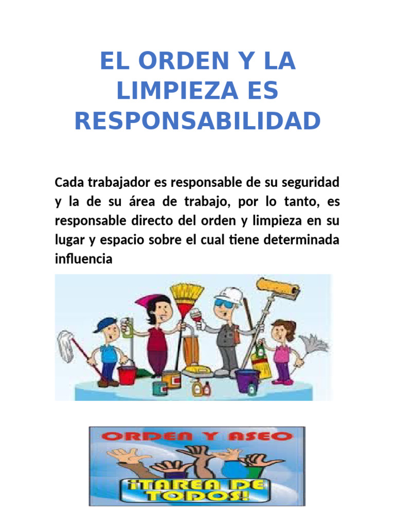 El Orden y La Limpieza Es Responsabilidad | PDF