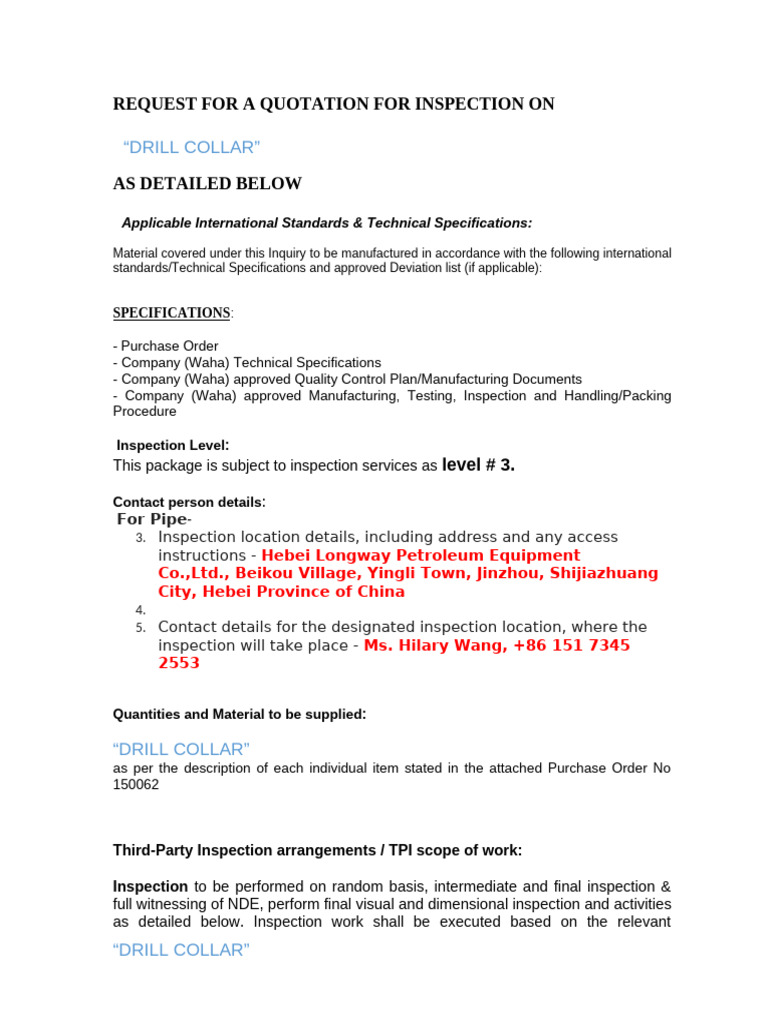 Scope of Inspection140413 | PDF