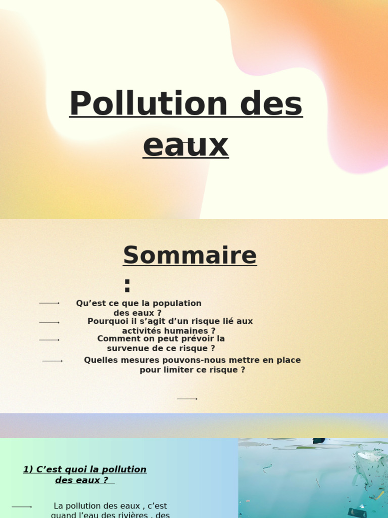 Pollution des eaux : causes et solutions | PDF | Pollution de l'eau ...