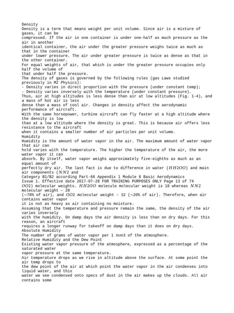 Notes on air density pdf