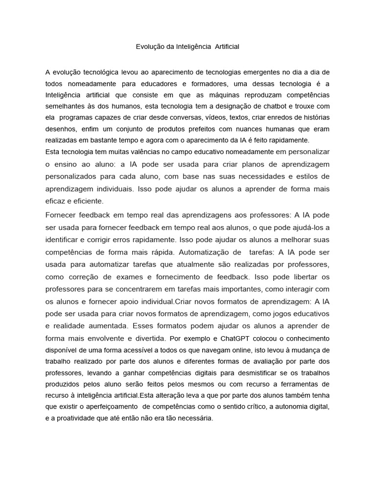 Impacto da IA na Educação Moderna | PDF | Inteligência artificial ...