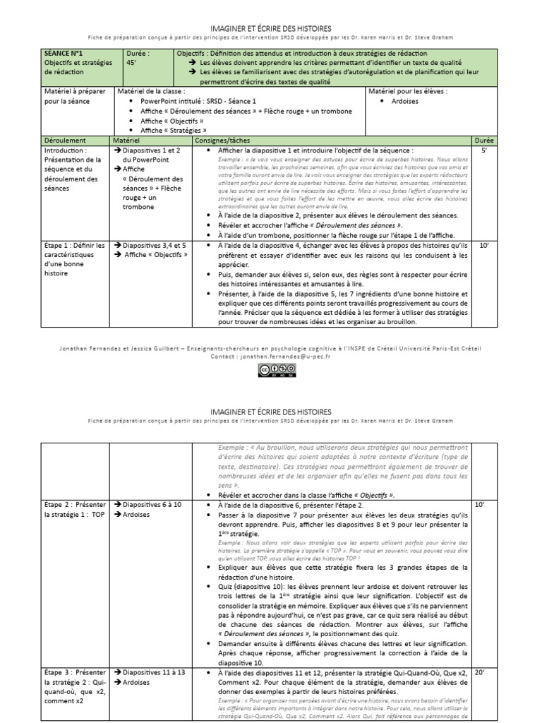 1-Fiche de Préparation - Séance 1 | PDF