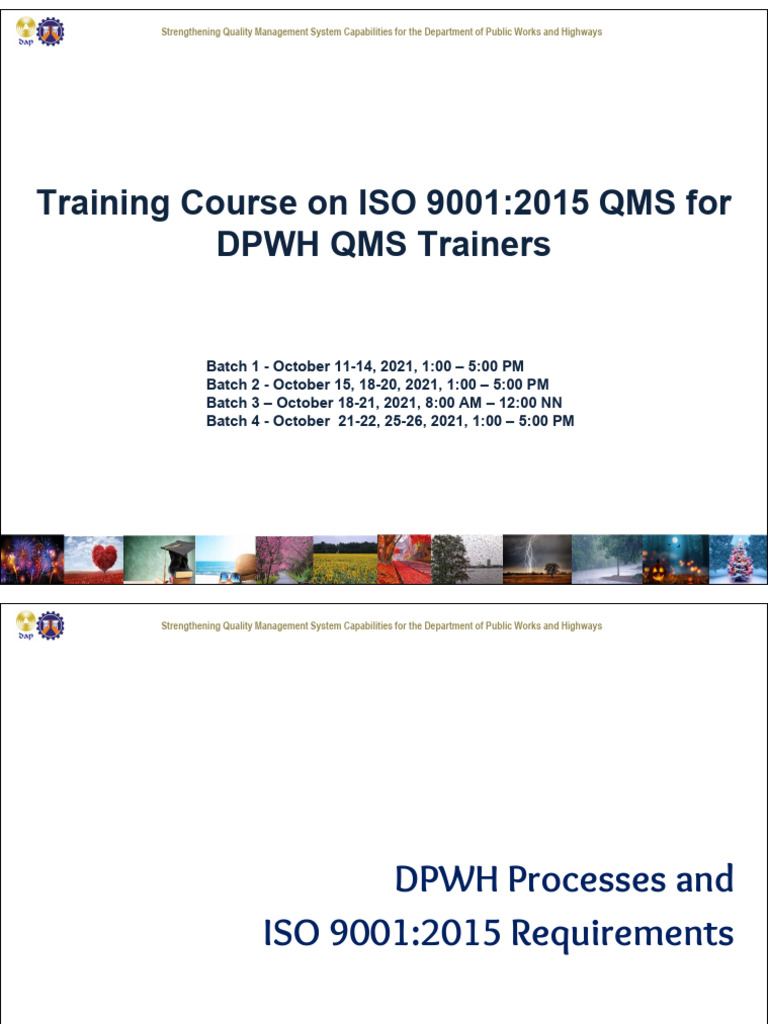 DPWH QMS Trainers Lecture | PDF