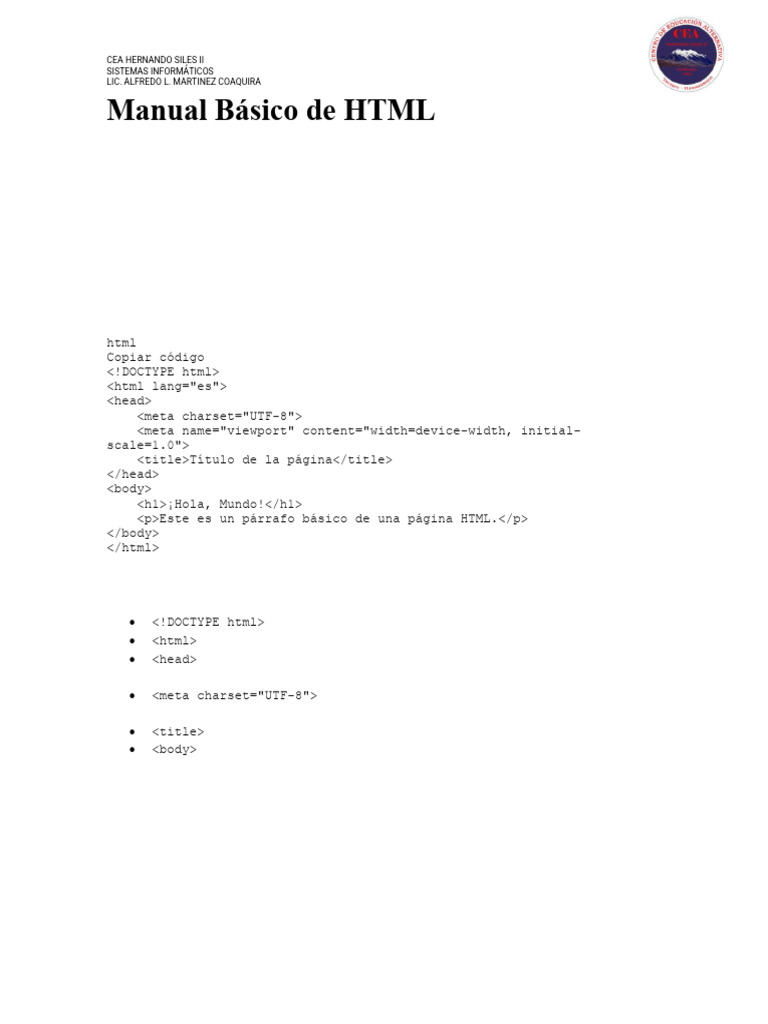 Manual Básicode HTML | PDF