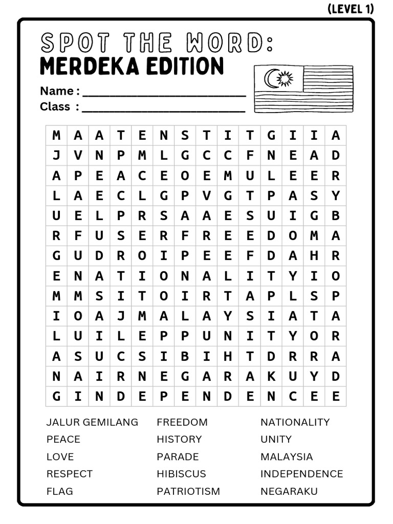 Independence Day Word Search Worksheet (3) PDF