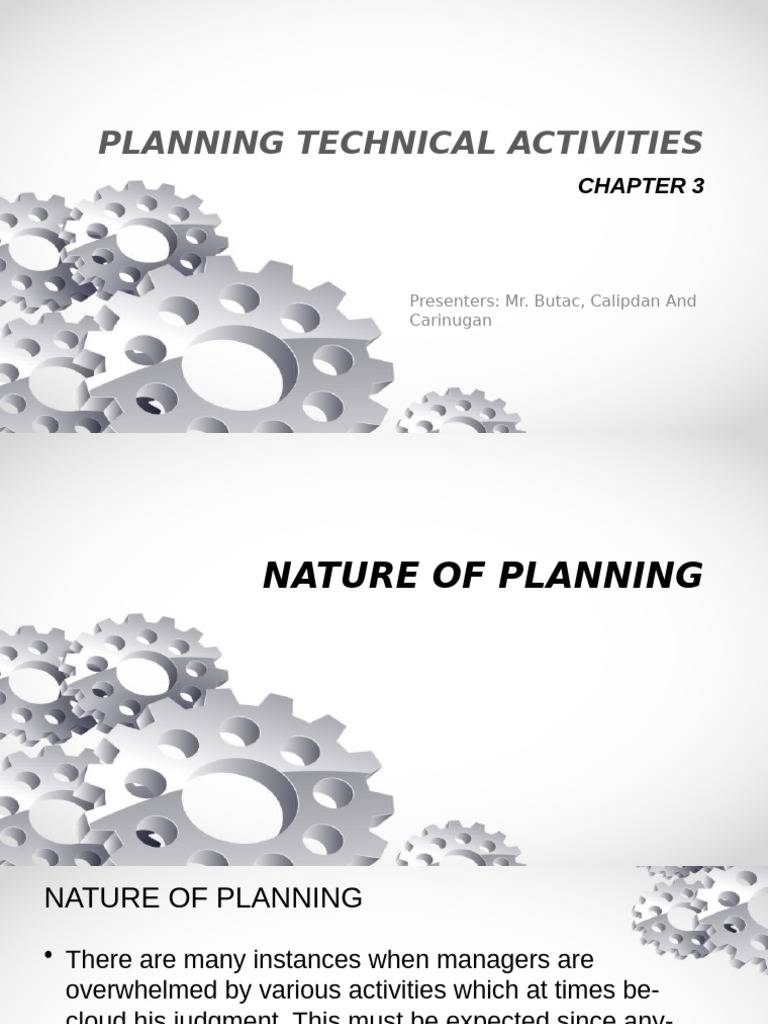 Planning Technical Activities Pe | PDF | Goal | Business