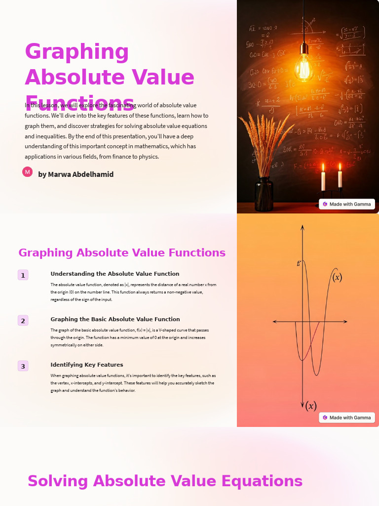 Graphing Absolute Value Functions | PDF