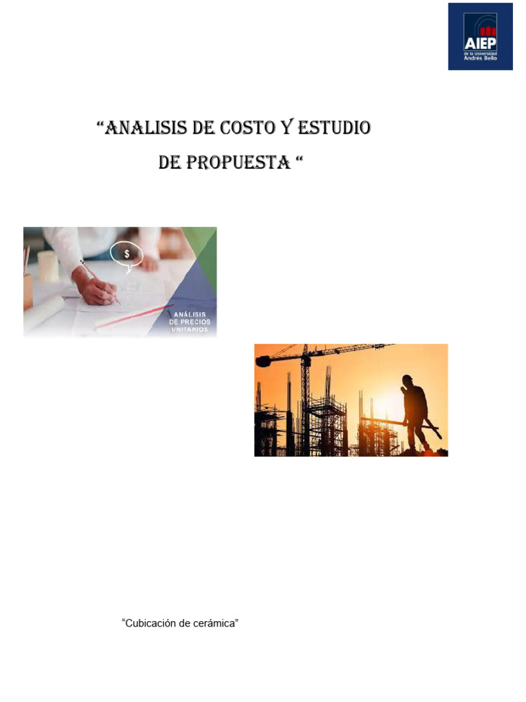 Analisis de Costo y Estudio | PDF | Hogar, jardinería y bricolaje